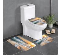 LPLSNWS Sunset Over The Waves Anti-Slip Bathroom mats - 3-Piece Set, Essential for Comfortable Living in bathrooms, bedrooms, and Kitchens.