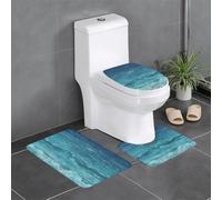 LPLSNWS The deep Blue sea Anti-Slip Bathroom mats - 3-Piece Set, Essential for Comfortable Living in bathrooms, bedrooms, and Kitchens.