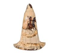 LPLSNWS Three Running Horses Graphic L Teen Cosplay Robe - Perfect for Halloween, stage plays and everyday cosplay wear