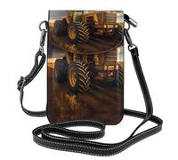 LPLSNWS Tractor in the field Printed women's small mobile phone wallet with adjustable shoulder strap