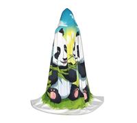 LPLSNWS Two happy pandas Medium Printed Hooded Cape/Cape, Teen Robe Costume, Suitable for Cosplay and Themed Parties