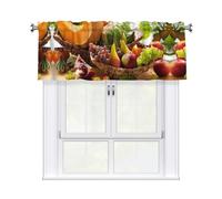 LPLSNWS Various Vegetables And Fruit Patterned Short Curtains with 3" Rod Pocket for Laundry Room, Living Room, Bedroom, Country Home Decor Light Filtering Drapery,