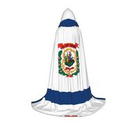 LPLSNWS West Virginia Flag Small Printed Hooded Cape/Cape, Teen Robe Costume, Suitable for Cosplay and Themed Parties
