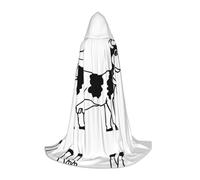 LPLSNWS White And Black Cow Graphic S Teen Cosplay Robe - Perfect for Halloween, stage plays and everyday cosplay wear