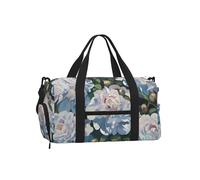 LPLSNWS White Peony Duffel Bag, Polyester, Zippered, Adjustable Strap, 45 x 23 x 25 cm, with Shoe Compartment