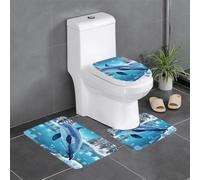 LPLSNWS Winter The Dolphin Anti-Slip Bathroom mats - 3-Piece Set, Essential for Comfortable Living in bathrooms, bedrooms, and Kitchens.