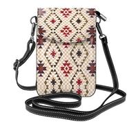 LPLSNWS Women's Small Crossbody Cell Phone Bag, Leather Flap Bag Geometric vector Printed