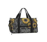 LPLSNWS You are My Sunshine Sunflower Duffel Bag, Black, 45x23x25 cm, Polyester, Zipper Closure, Adjustable Strap, with Shoe Compartment