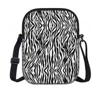 LPLSNWS Zebra Print Printed Zipper Crossbody Bag - Small Shoulder Bag with Adjustable Strap - Portable Travel Work Gift Bag for Women Men