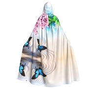 LPLSNWS Zen Design Butterfly Printed Adult Hooded Cape, Unisex, Ideal for Conventions, Parties, and Cosplay Costumes