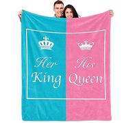 lpmisake King & Queen Honeymoon Throw Blanket - 100% Plush Microfiber Polyester - 60x50 Inch - Letter Print - Fade & Wrinkle Resistant - Unisex - Occasion - Camping - Lightweight - Machine Washable