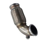 LPMPCZKZGF 2.5" V-Band To V Band Downpipe Low Profile 90 Degree With Flex Bellow W/O2 Plug Turbochargers and parts