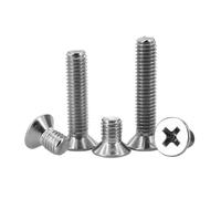 LPMPCZKZGF M1.6 M2 M2.5 M3 M3.5 M4 M5 M6 M8 M10 304 Stainless Steel Cross Phillips Flat Bolt Countersunk Head Furniture Screw Length 3-80mm Bolts and Nuts(6mm,M2.5 (50PCS))