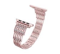 LPMPCZKZGF Strap Compatible With Apple Watch SE 7 6 5 4 Band 40mm 44mm 41mm 45mm Stainless Steel Metal Compatible With Iwatch 3 Band 38mm 42mm Bracelet Accessories Watch strap(Rose Gold,For 38mm 40mm