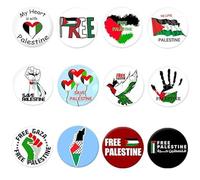 LPMXYW Palestine National Flag Lapel Pin, 12 Count, Blue, Pin