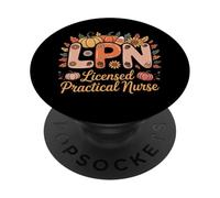 LPN Licensed Practical Nurse Fall Pumpkin Spice Design PopSockets Adhesive PopGrip