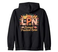LPN Licensed Practical Nurse Fall Pumpkin Spice Design Zip Hoodie