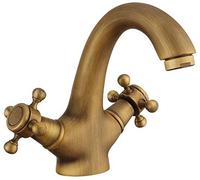 LPNCBUDC Antique Brass Basin Mixer Tap Two Handles Bath Sink Taps Bathroom Water Faucet