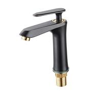 LPNCBUDC Bathroom Taps Mixer, Sink Tap Mono Basin Mixer Faucet Cloakroom Tap, Bathroom Tap Exquisite Basin Mixer Tap, Single Lever Cold and Hot Water Available Basin Tap ORB Finish Solid Brass,Black