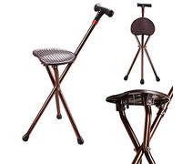 LPNCBUDC Elderly Crutches Chair, Multi-function Crutches, Smart Three-legged Folding Walker, Belt Sitting, Walking Stick Cane Stool, With Light, Retractable Outdoor Crutches