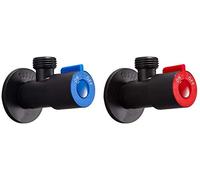 LPNCBUDC Full Black Copper Thickening Angle Valve Cold Water Stop Valve Toilet Big Flow of Water Out of The Kitchen Faucet Triangle Valve G1 / 2 '' Shut-Off Valve