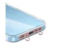 LPNGTNG 1-5PCS Creative Double Buckle Stainless Steel Patch Clip For iPhone 16 Samsung Mi Huawei Phone Case Metal Hang Rope Gasket(Rose Gold 1PCS)