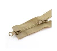 LPNGTNG 5PCS 5# Two Way Chunky Zip Portable Plastic Teeth Zipper 90cm Resin Zipper Double Slider Open End Jacket Long Zips(Khaki)