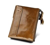 LPNGTNG Coin Pouch Newest Wallets Genuine Cow Customized Short Card Holders Leather Man Purse Brand Male Wallet(Yellow)