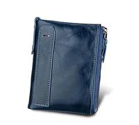LPNGTNG Coin Pouch Newest Wallets Genuine Cow Customized Short Card Holders Leather Man Purse Brand Male Wallet(Blue)