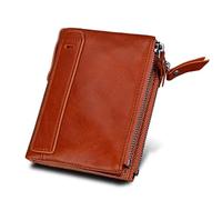 LPNGTNG Coin Pouch Newest Wallets Genuine Cow Customized Short Card Holders Leather Man Purse Brand Male Wallet(Orange)