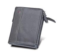 LPNGTNG Coin Pouch Newest Wallets Genuine Cow Customized Short Card Holders Leather Man Purse Brand Male Wallet(Grey)