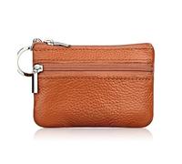 LPNGTNG Fashion Leather Women Wallet Clutch One/Two Zip Female Short Small Coin Purse Design Soft Mini Card Cash Holder(1 Zip-Brown)