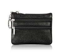 LPNGTNG Fashion Leather Women Wallet Clutch One/Two Zip Female Short Small Coin Purse Design Soft Mini Card Cash Holder(2 Zip-Black)