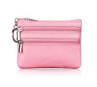 LPNGTNG Fashion Leather Women Wallet Clutch One/Two Zip Female Short Small Coin Purse Design Soft Mini Card Cash Holder(2 Zip-Pink)