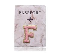 LPNGTNG Fashion Passport Protective Cover Embroidery Letter Pattern Travel Passport Holder Wallet Gift PU Leather Card Case Cover Unisex(A 1469 (F))