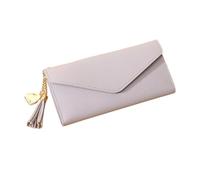 LPNGTNG Fashion Women Wallets Simple Zipper Purses Black White Gray Red Long Section Clutch Wallet Soft PU Leather Money Bag(Gray 1)