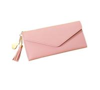 LPNGTNG Fashion Women Wallets Simple Zipper Purses Black White Gray Red Long Section Clutch Wallet Soft PU Leather Money Bag(Pink 1)