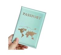 LPNGTNG Green Passport Protective Cover for Women Men Pu Leather Material Waterproof Document Ticket Folder Passport Clip Holder Case(Blue)