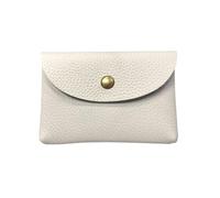 LPNGTNG Leather Mini Envelope Change Pocket Simple Buckle Cowhide Large Capacity Card Bag Women's Coin Wallet Bank Card Earphone Bag(White,1PC)