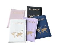 LPNGTNG Map Passport Cover Custom Name Passport Holder Travel Wallet Covers for Passports Gold Letters Passeport Personnalisé(Pink with Name)