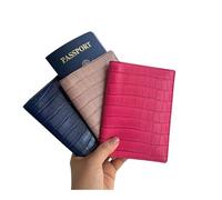 LPNGTNG Monogrammed Embossed Crocodile PU Leather Travel Passport Cover Men Women PU Leather Croco Pattern Passport Holder Case(Dark Green)