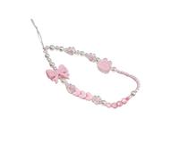 LPNGTNG Pink Bowknot Bear Star Flower Cellphone Lanyard Phone Chains for Women Girls Sweet Pearl Phone Charm Strap Anti-lost Accessories(120-1)