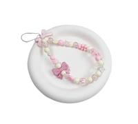 LPNGTNG Pink Bowknot Bear Star Flower Cellphone Lanyard Phone Chains for Women Girls Sweet Pearl Phone Charm Strap Anti-lost Accessories(121)