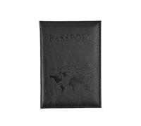 LPNGTNG PU Leather Card Case Cover Simple Fashion Passport Cover World Thin Slim Travel Passport Holder Wallet Gift(Black)