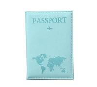LPNGTNG The World Map Passport Cover Hot Stamping Simple Plane Women Men Travel Passport Case Holder Fashion Wedding Gift(A Blue)