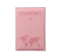 LPNGTNG The World Map Passport Cover Hot Stamping Simple Plane Women Men Travel Passport Case Holder Fashion Wedding Gift(A Pink)