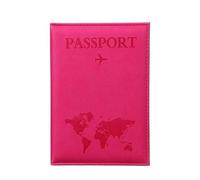LPNGTNG The World Map Passport Cover Hot Stamping Simple Plane Women Men Travel Passport Case Holder Fashion Wedding Gift(A Rose Red)