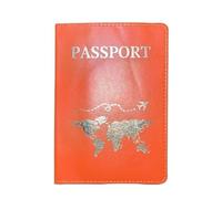 LPNGTNG The World Map Passport Cover Hot Stamping Simple Plane Women Men Travel Passport Case Holder Fashion Wedding Gift(B Orange)
