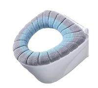 LPNGTNG Universal Winter Warm Toilet Seat Cover Bathroom Toilet Pad Cushion with Handle Washable Knitting Mat Household Accessories(A-Blue grey 2PCS)