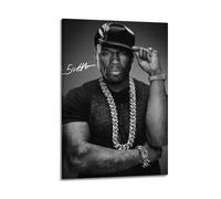 LPOHJD 50 Cent Rapper Artistic Personality Retro PosterPrinting Wall Art Posters Canvas Posters Artwork Gifts Room AestheticsFrame-style 08x12inch(20x30cm)